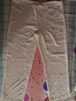 Miss Raxevsky airy semi-transparent pants with waist cord XL champagne