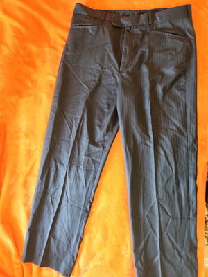 Men's summer pants size 46 like new, black with white stripe