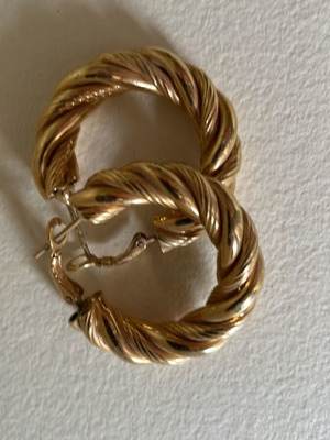 Bijou earrings gold hoops like new, Italian origin