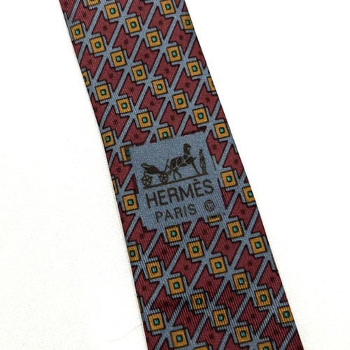 Hermes multicolor silk tie used