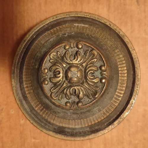 Antique brass door knob used, unpolished