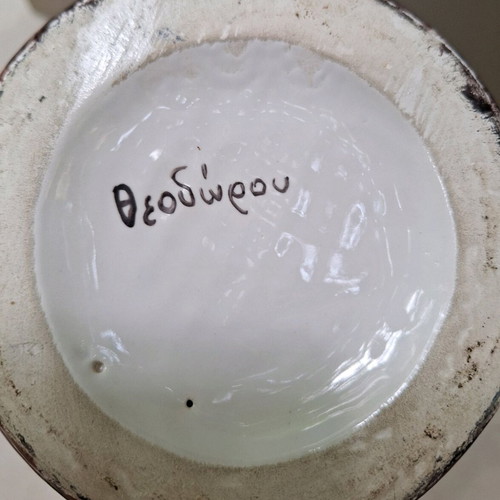 Decorative vase hand-painted by Theodorou 37cm