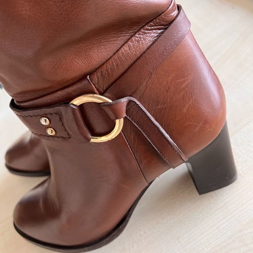 Women's leather boots used, brown, size 38