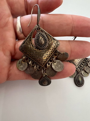 Boho earrings used, silver