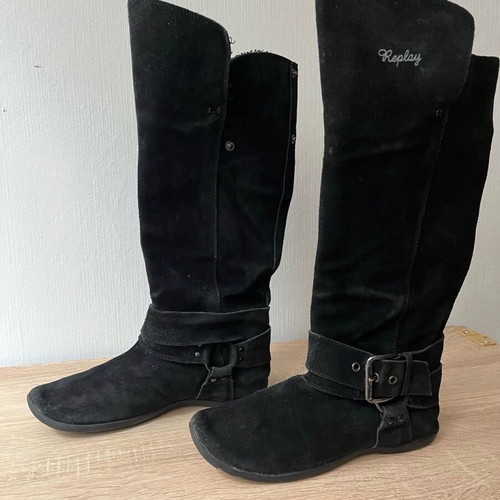 Replay suede leather boots used, size 38, black