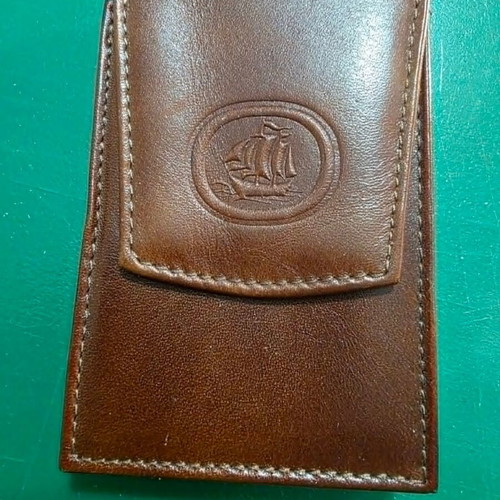 Leather tobacco case new with clip 11x6.5 cm
