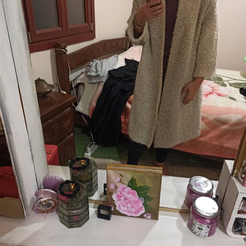 Drykorn Bouclé Wool Coat beige, like new, oversized