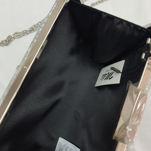Shoulder bag silver glitter with chain handle new