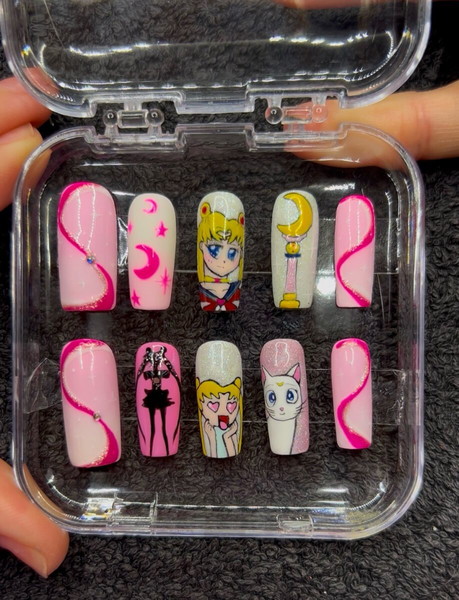  press on nails, handmade.