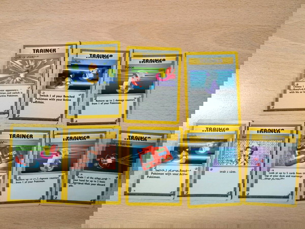 8x Trainer Pokemon Cards 1999 edition.