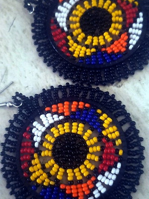 Handmade earrings new with colorful beads from Africa