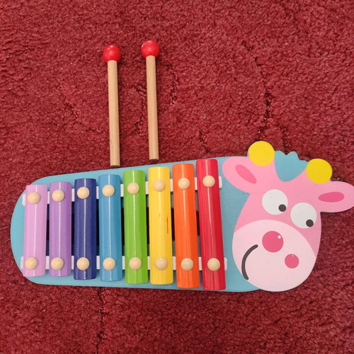 Xylophone children's musical instrument with pink cow like new