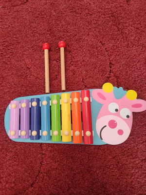 Xylophone children's musical instrument with pink cow like new