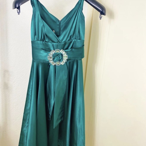 Chrisper satin evening dress like new, green, size S