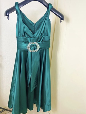 Chrisper satin evening dress like new, green, size S