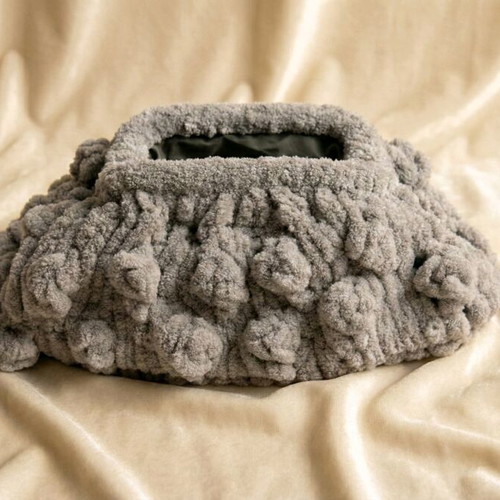 Bubble Bag hand-held handmade grey, made to order 20×30 cm