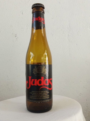 Judas Belgian collectible beer bottle