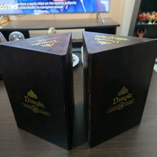 Dimple whiskey display cases 15 years like new with wooden frame