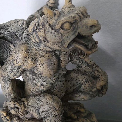 Dragon used Tudor Mint hand-painted figure, height 13cm