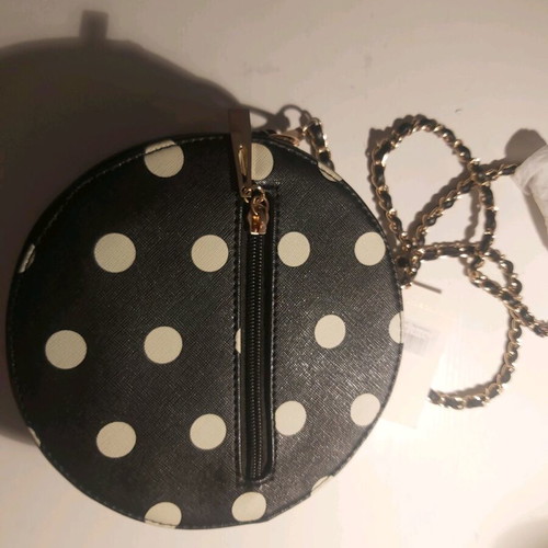 Pia Rossini shoulder bag new, black polka dot with chain