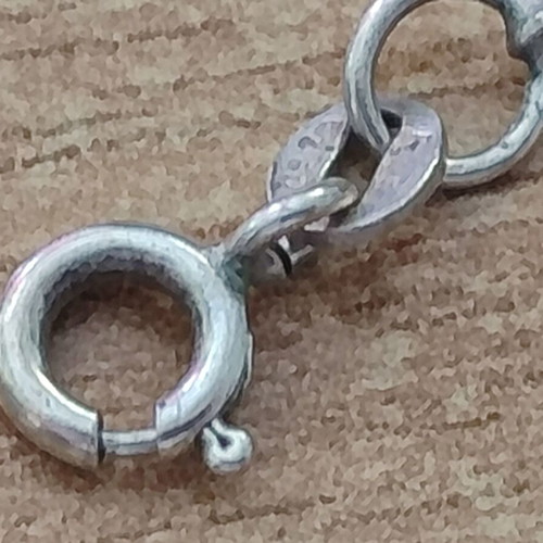 Silver 925 twisted rope chain necklace, 45cm