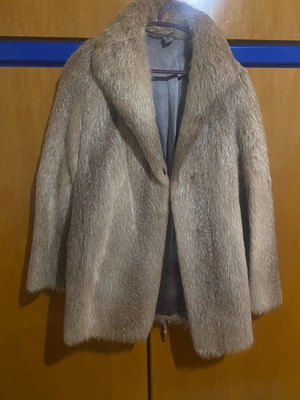Natural nutria fur coat like new, beige, size S-L