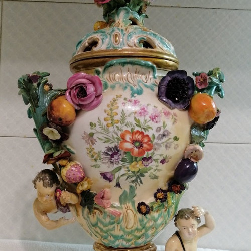 Vintage porcelain used, Victorian era, height 43 cm