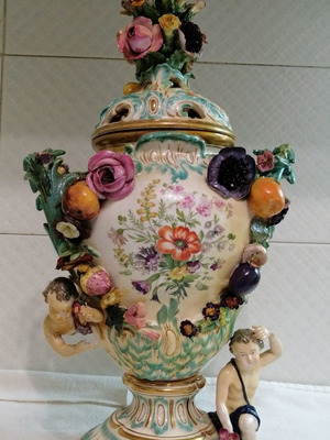 Vintage porcelain used, Victorian era, height 43 cm