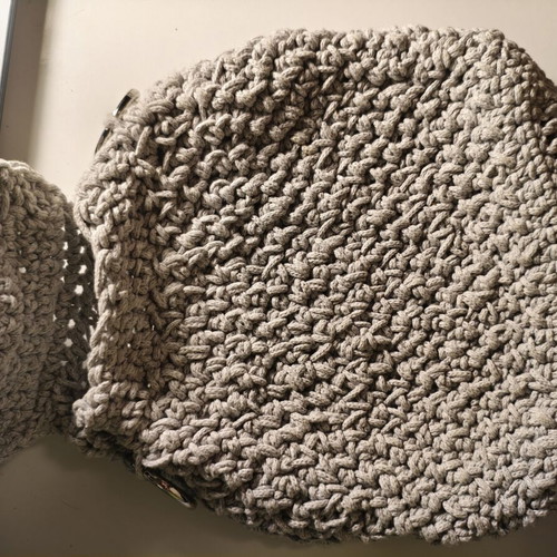 Handmade knitted bag gray like new, DIY opportunity
