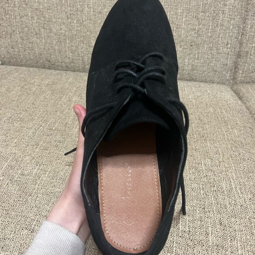 Black suede lace-up shoes size 41 like new
