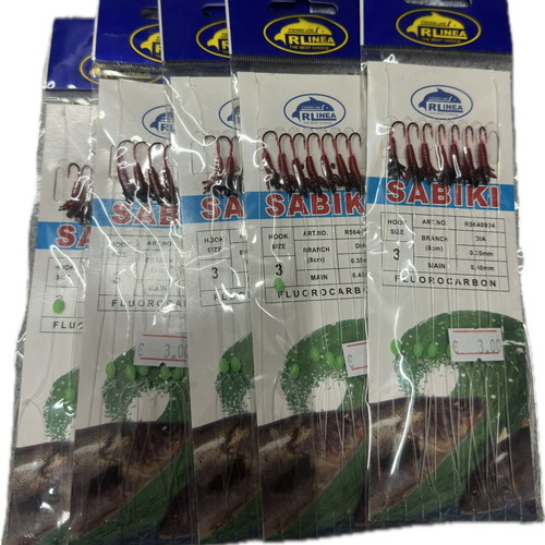 Sabiki fishing rig set 5 pcs fluorocarbon new