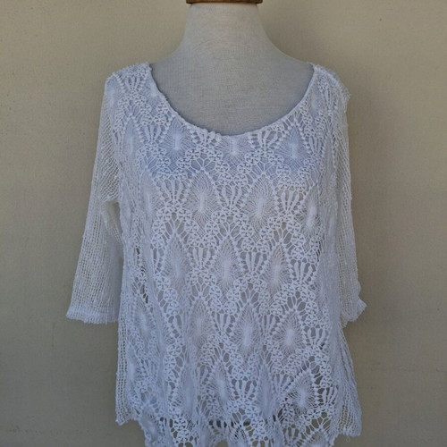 Sheer white blouse size L like new