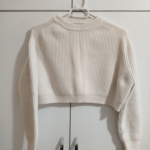 Crop Top Pullover used, size S, white
