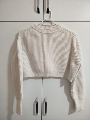Crop Top Pullover used, size S, white