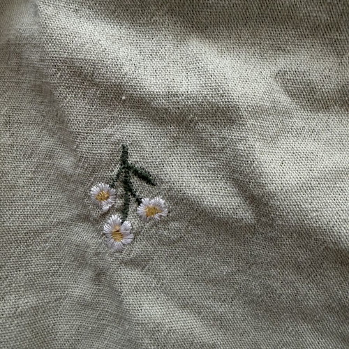 Children's dress khaki color like new with embroidered flowers