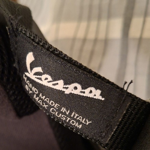 Vespa jet helmet, soft touch, small, dark grey-black, handmade with leather details
