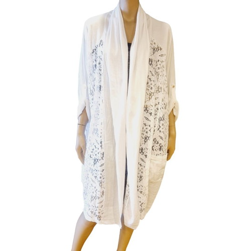 Shirt one size white with lace, new