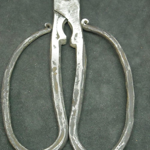 Antique scissors used, handmade, 27cm length