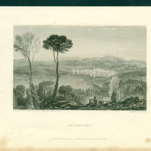 Engraving used Chalkida - Negrepont 1834 authentic print