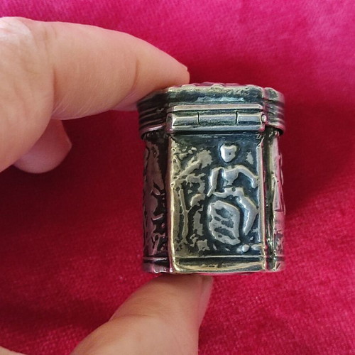 Silver Dutch engagement box used, rare, circa 1840