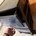 Συρταριέρα 3 συρταριών με σχέδιο ξύλου, μπλε