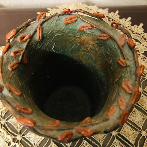 Decorative cup new, handmade 11x14 cm