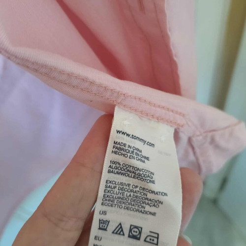 Tommy Hilfiger Men's Shirt L 100% Cotton Like New Pink