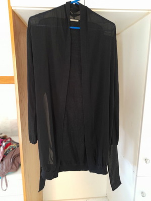 Μαύρο see through μακρυμάνικο ζακετάκι Intimissimi μέγεθος large