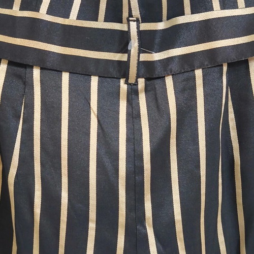 H&M High-Waisted Striped Pants Black-Gold Like New L-XL