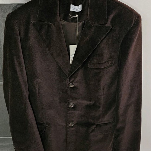 Velvet brown Mandarino jacket for 14 years, new unisex