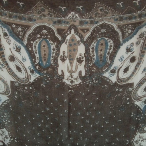 Boho scarf brown like new with paisley pattern