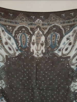 Boho scarf brown like new with paisley pattern