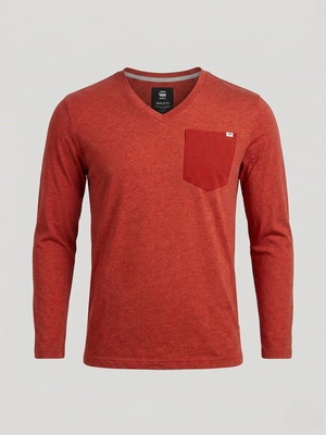 G-Star RAW Men's Long Sleeve Red V-Neck Shirt Large Like New