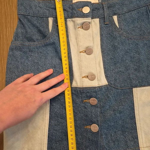 Les Coyotes de Paris Denim Patchwork Skirt W27, new with tags